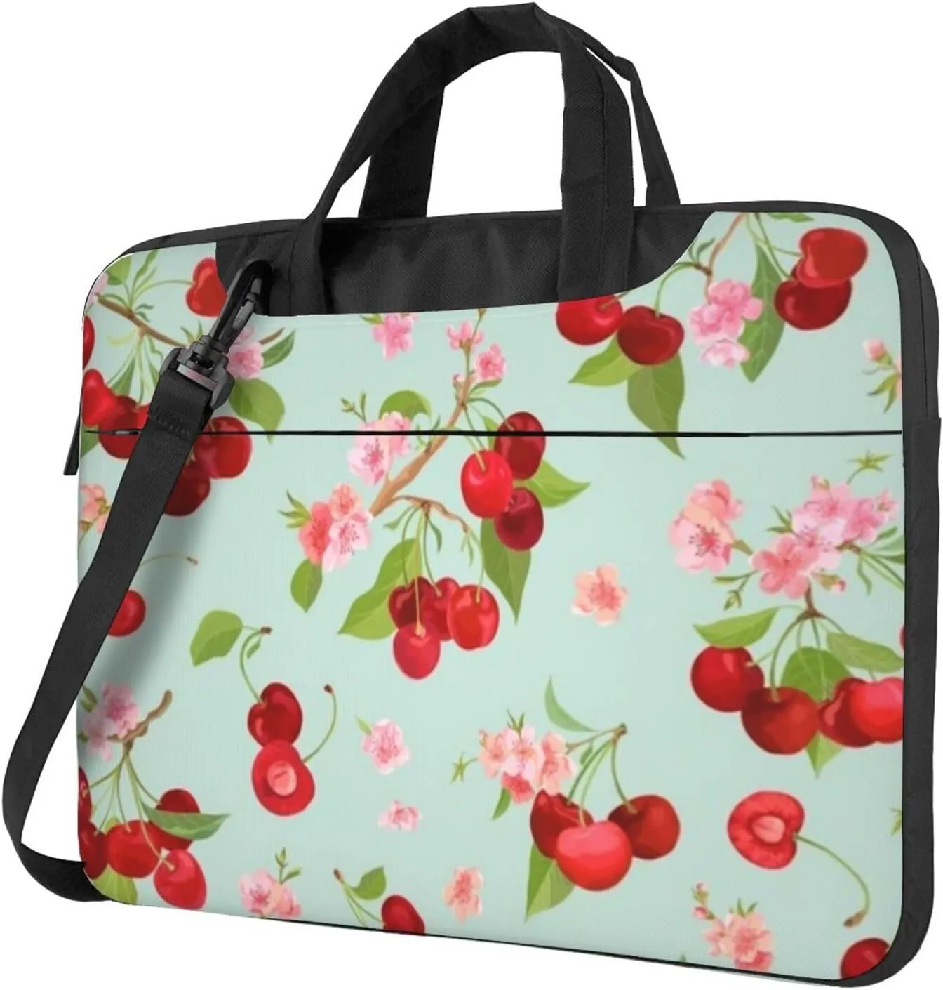 Spring Cherry Summe Portable 13-15.6 Inch Laptop Bag For Man And Women, Computer Messenger Bag, Trendy Shoulder Strap Design
