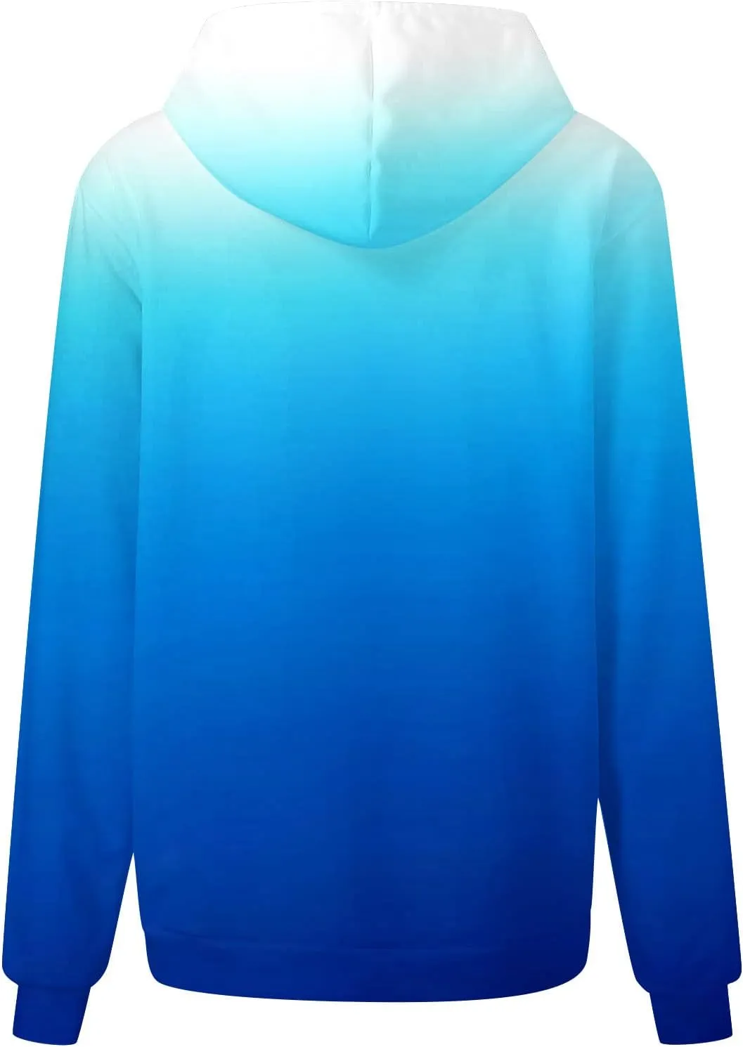 Stessotudo Oversized Hoodies for Women Casual Gradient Pullover Sweatshirts with Pocket Long Sleeve Trendy Y2K Hooded Tops