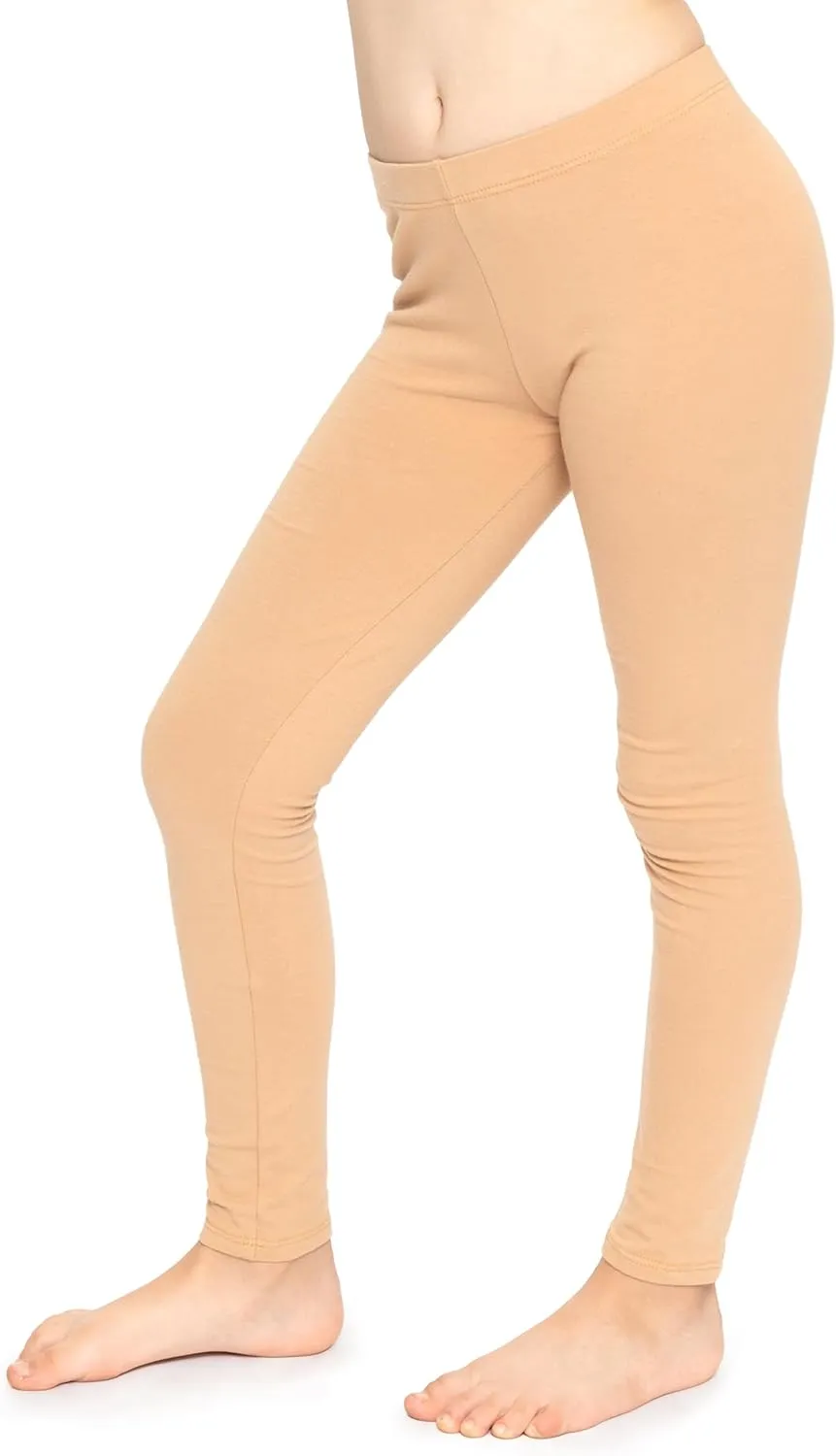 STRETCH IS COMFORT Girl's Cotton Footless Leggings | Stretchy | Size 2-16