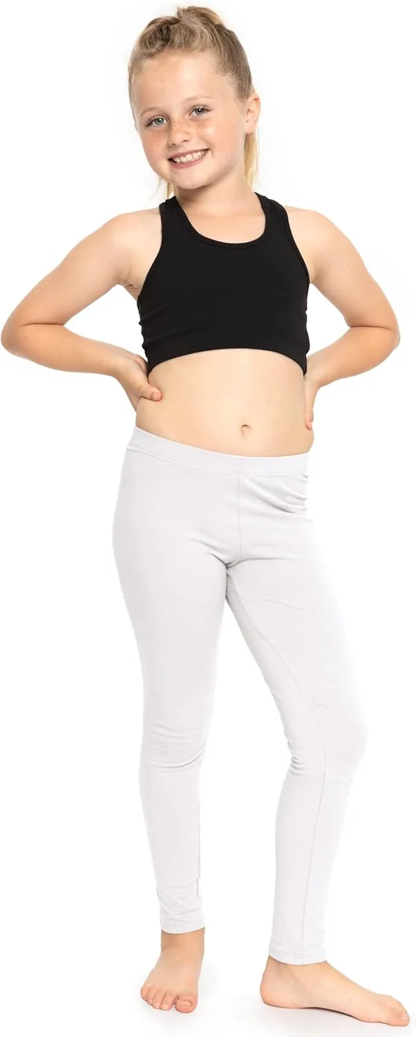 STRETCH IS COMFORT Girl's Cotton Footless Leggings | Stretchy | Size 2-16