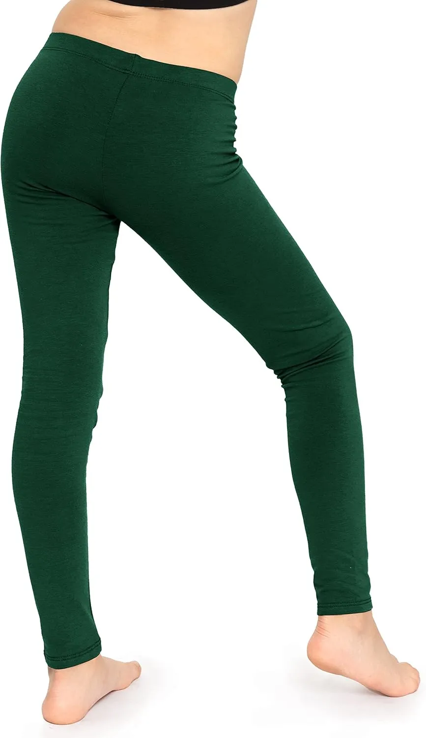 STRETCH IS COMFORT Girl's Cotton Footless Leggings | Stretchy | Size 2-16