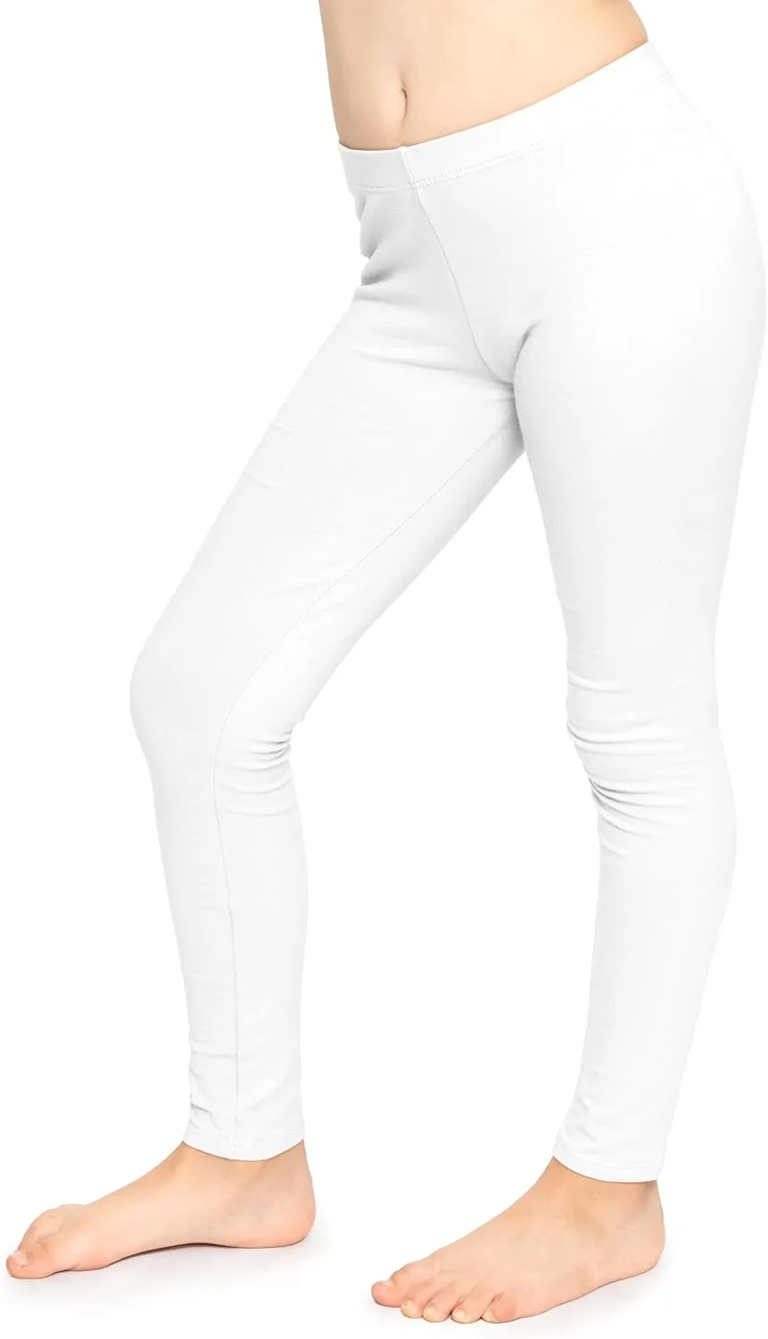 STRETCH IS COMFORT Girl's Cotton Footless Leggings | Stretchy | Size 2-16