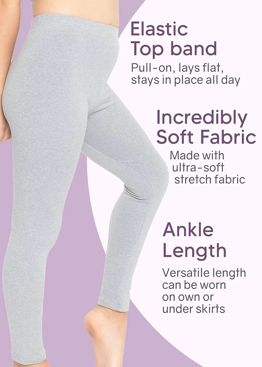 STRETCH IS COMFORT Girl's Cotton Footless Leggings | Stretchy | Size 2-16