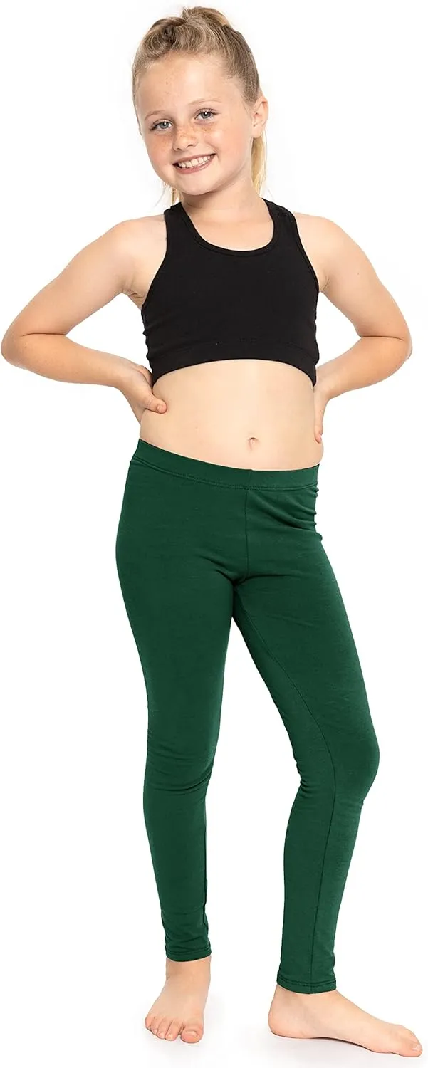STRETCH IS COMFORT Girl's Cotton Footless Leggings | Stretchy | Size 2-16