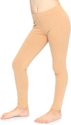 STRETCH IS COMFORT Girl's Cotton Footless Leggings | Stretchy | Size 2-16