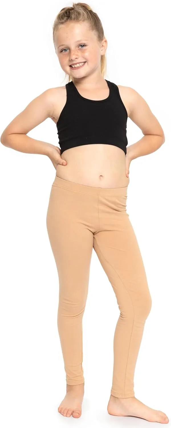 STRETCH IS COMFORT Girl's Cotton Footless Leggings | Stretchy | Size 2-16