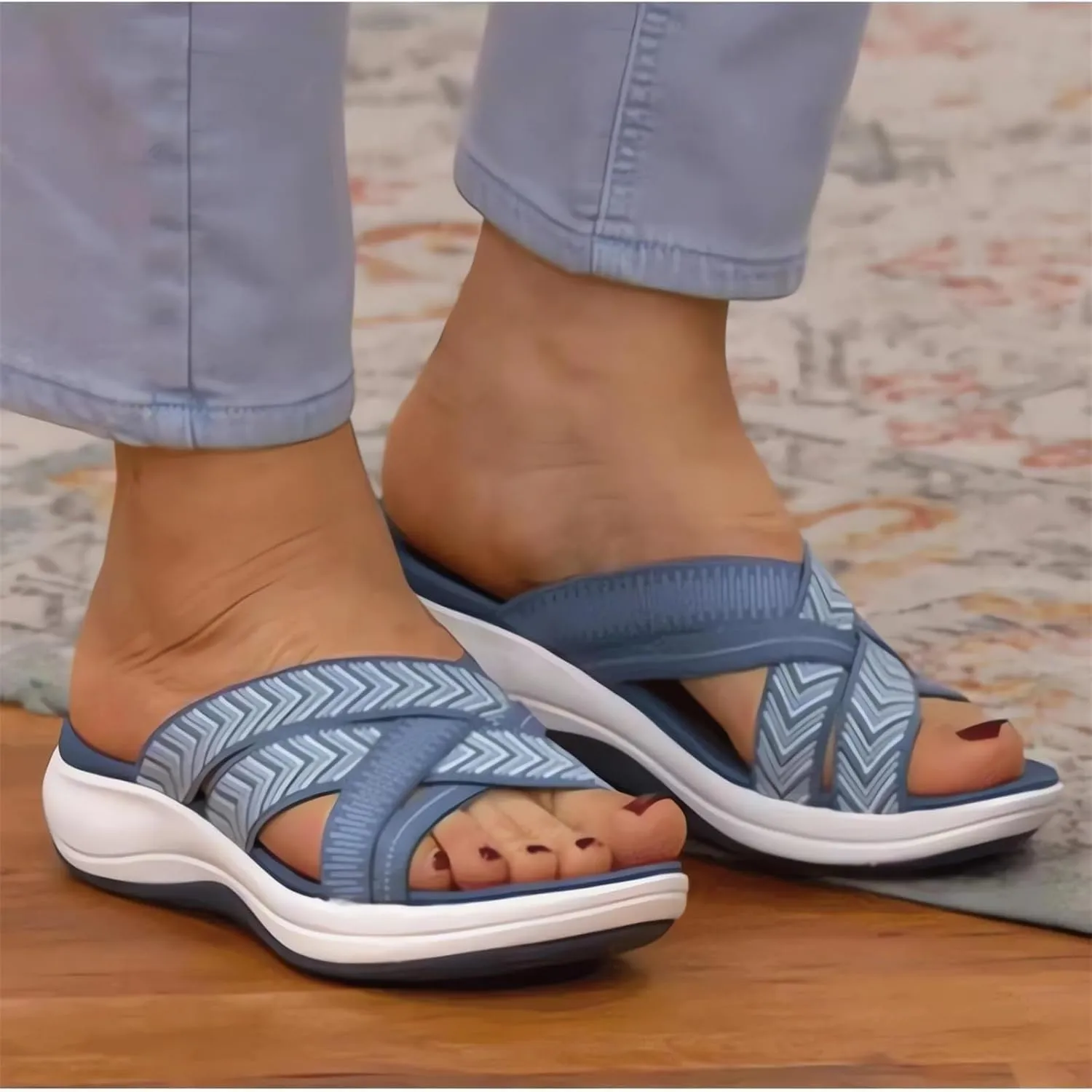 Summer Sandals for Women 2025 Arch Support Orthopedic Sandals Wide Width Shoes Comfortable Breathable Walking Slippers