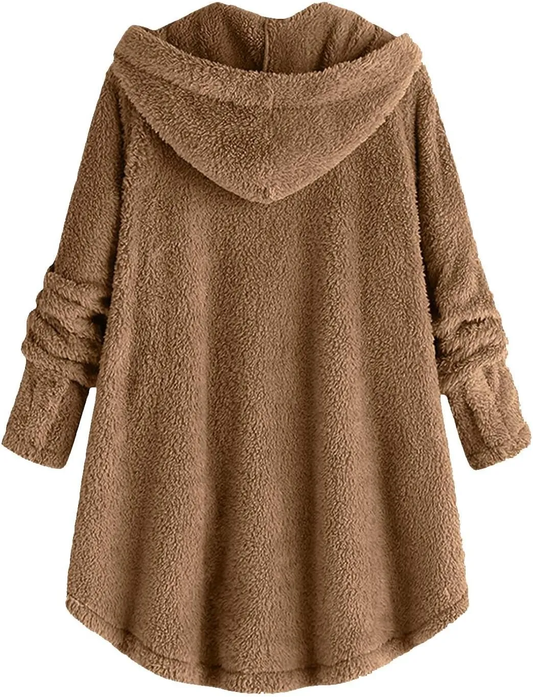 TANGNADE Dressy Winter Jackets for Women 2024 Trendy Plus Size Button Plush Hooded Loose Cardigan Wool Coat Winter Jacket