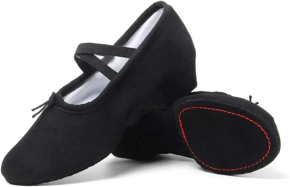 TINRYMX Women Canvas Latin Dance Shoes Ballroom Character Teacher Shoes
