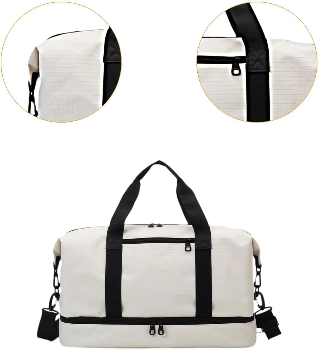 Travel Bag for Airlines And Gym Use Compact Duffel for Weekend Adventures, White