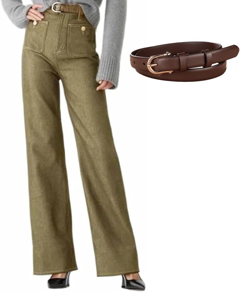 Tummy Control Sailor Wide Leg Trouser, Tummy Control Sailor Jeans for Women, High Waist Stretchy Straight Leg Pants