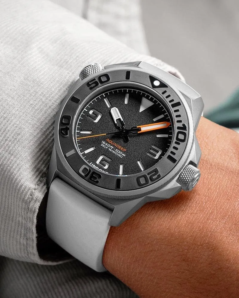 UNDONE Aquadeep Automatic Dive Watch for Men 43mm 500M Water Resistance Wristwatch Diver for Men with Rubber Strap