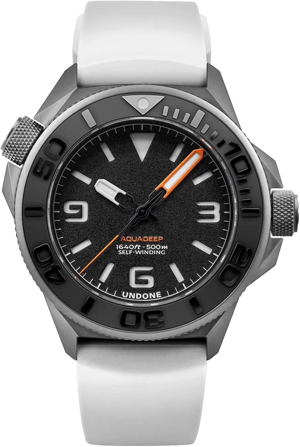 UNDONE Aquadeep Automatic Dive Watch for Men 43mm 500M Water Resistance Wristwatch Diver for Men with Rubber Strap