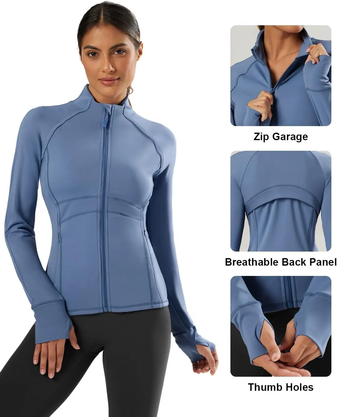 Waitfairy Zip Up Jackets for Women Lightweight Running Workout Jackets for Woman Track Jacket Women Slim Fit Women's Jacket