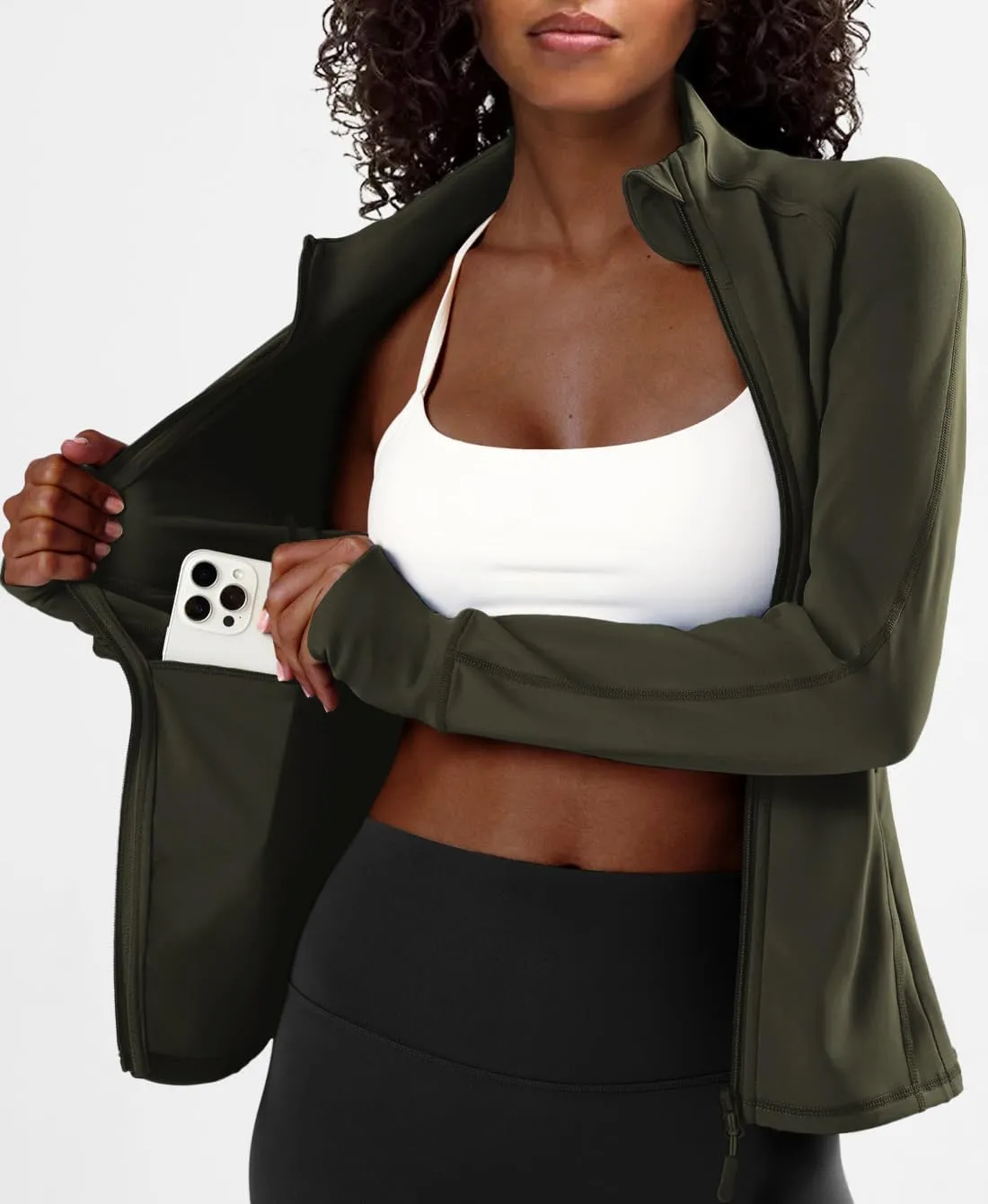 Waitfairy Zip Up Jackets for Women Lightweight Running Workout Jackets for Woman Track Jacket Women Slim Fit Women's Jacket