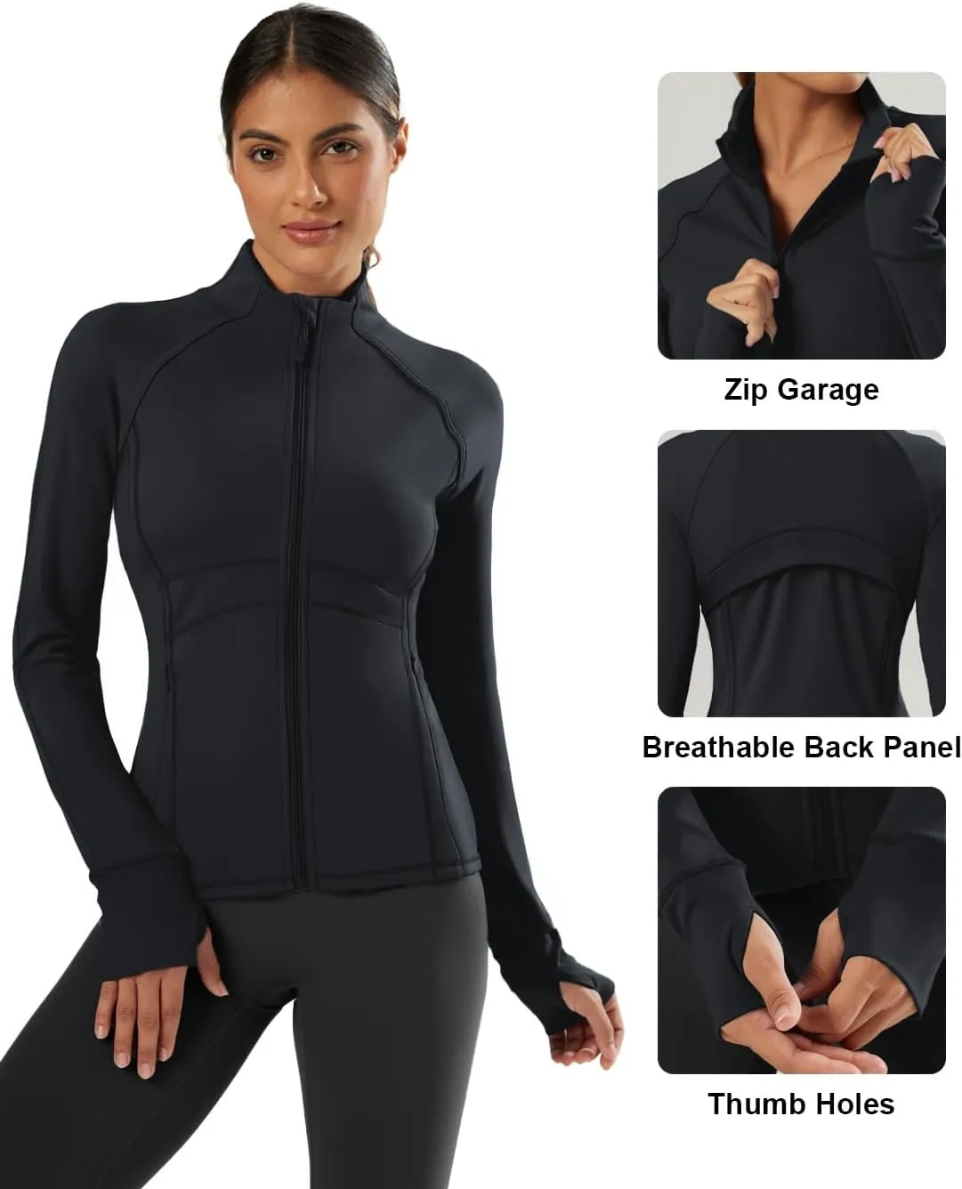 Waitfairy Zip Up Jackets for Women Lightweight Running Workout Jackets for Woman Track Jacket Women Slim Fit Women's Jacket