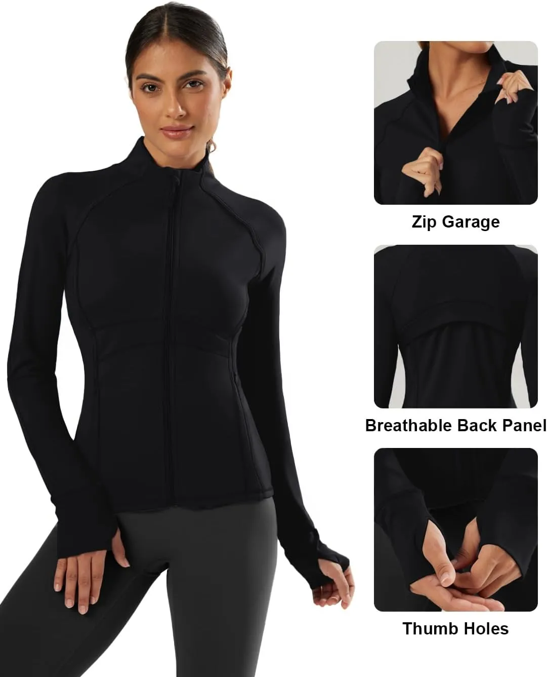 Waitfairy Zip Up Jackets for Women Lightweight Running Workout Jackets for Woman Track Jacket Women Slim Fit Women's Jacket