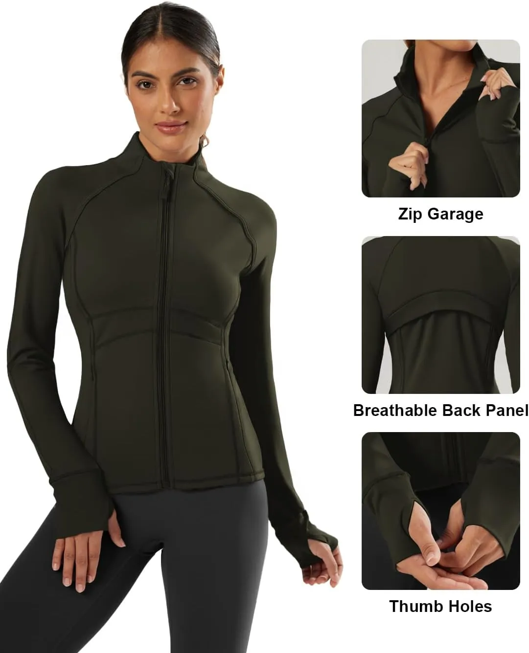 Waitfairy Zip Up Jackets for Women Lightweight Running Workout Jackets for Woman Track Jacket Women Slim Fit Women's Jacket