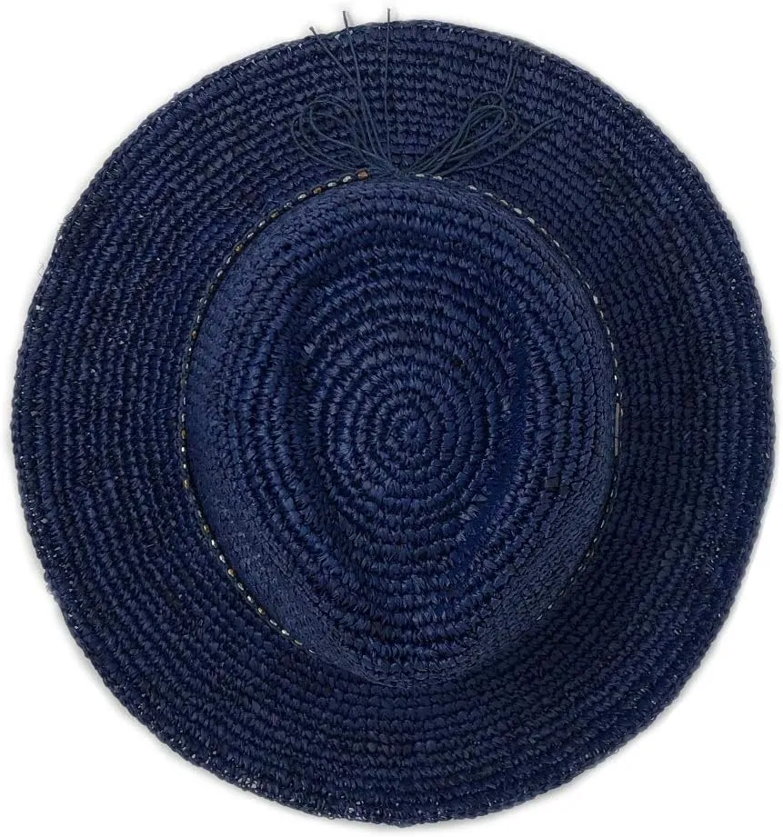 Wallaroo Hat Company  Womens Malibu Fedora  Wide Brim Natural Fiber Sun Hat with Adjustable Sizing for Medium Crown Sizes