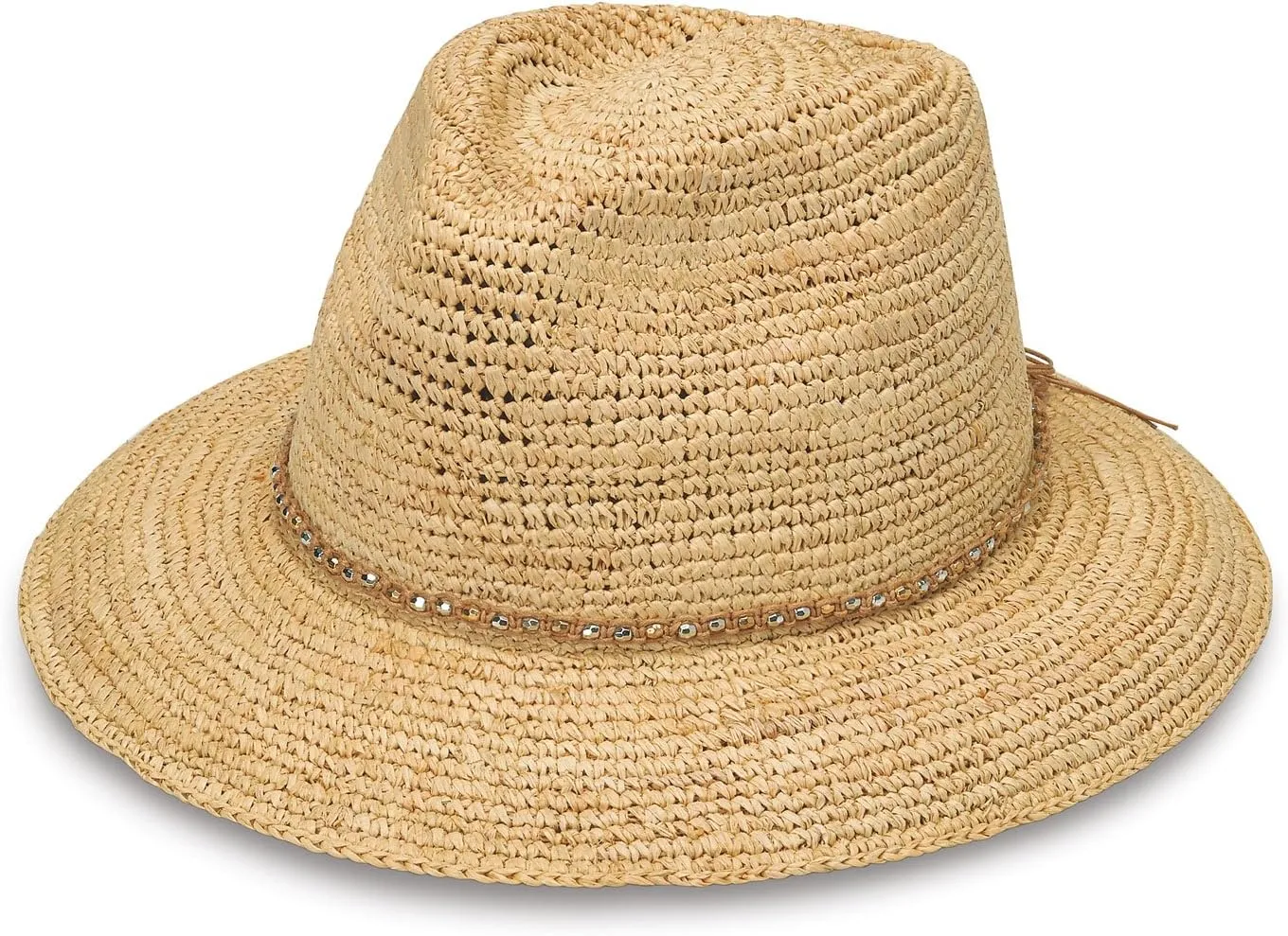 Wallaroo Hat Company  Womens Malibu Fedora  Wide Brim Natural Fiber Sun Hat with Adjustable Sizing for Medium Crown Sizes