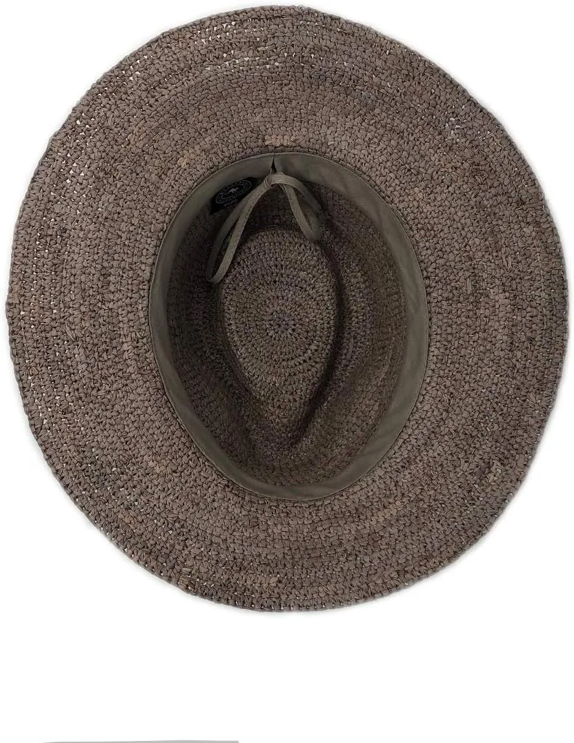 Wallaroo Hat Company  Womens Malibu Fedora  Wide Brim Natural Fiber Sun Hat with Adjustable Sizing for Medium Crown Sizes