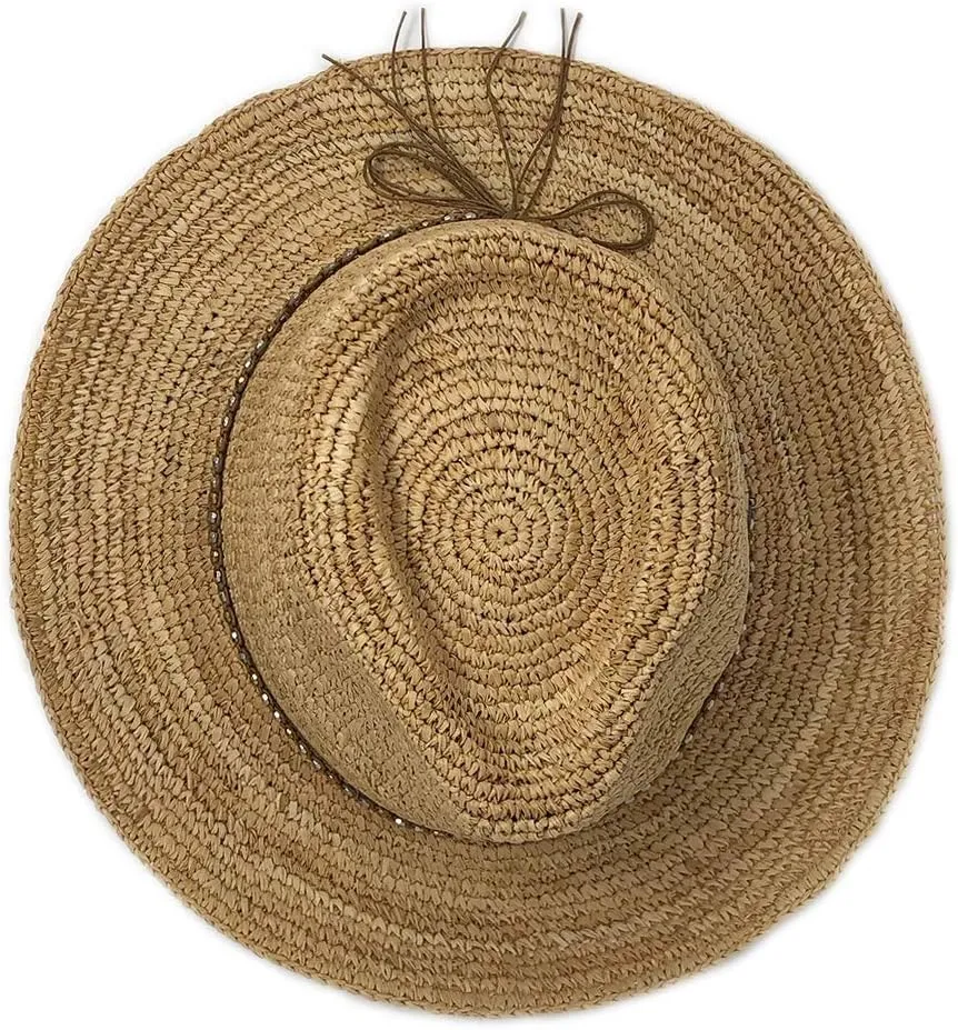 Wallaroo Hat Company  Womens Malibu Fedora  Wide Brim Natural Fiber Sun Hat with Adjustable Sizing for Medium Crown Sizes