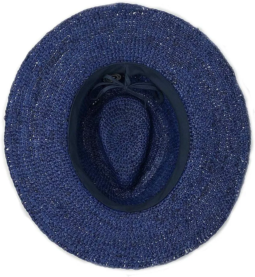 Wallaroo Hat Company  Womens Malibu Fedora  Wide Brim Natural Fiber Sun Hat with Adjustable Sizing for Medium Crown Sizes