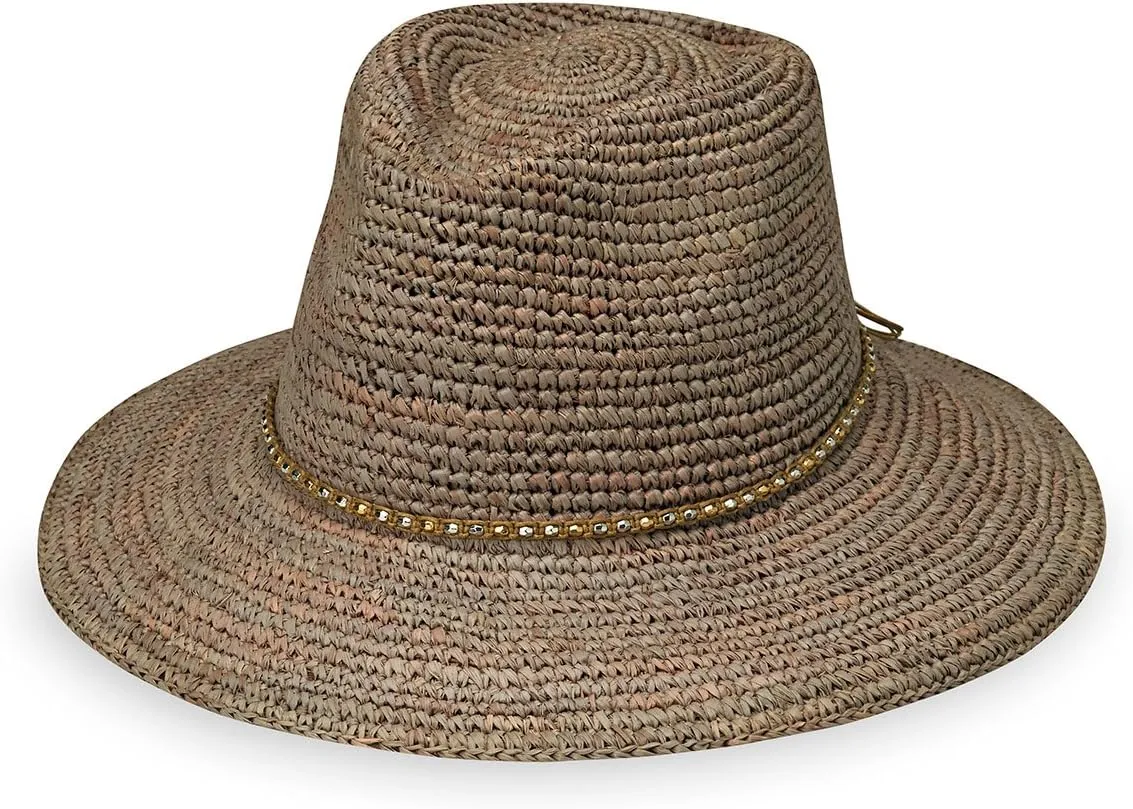 Wallaroo Hat Company  Womens Malibu Fedora  Wide Brim Natural Fiber Sun Hat with Adjustable Sizing for Medium Crown Sizes
