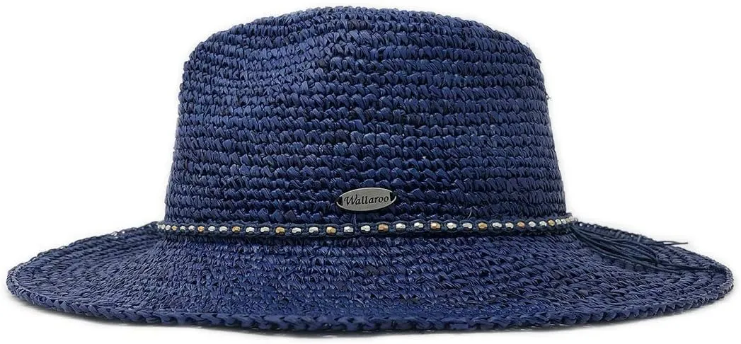 Wallaroo Hat Company  Womens Malibu Fedora  Wide Brim Natural Fiber Sun Hat with Adjustable Sizing for Medium Crown Sizes