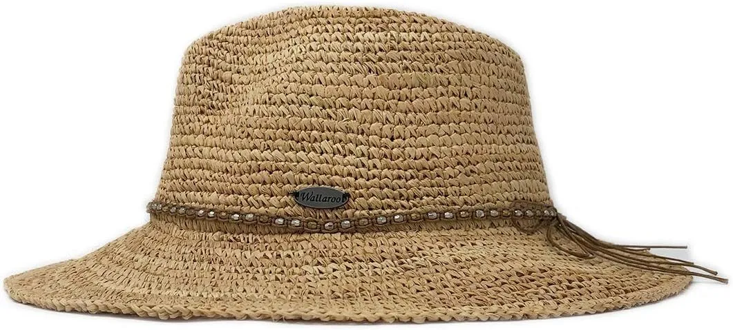 Wallaroo Hat Company  Womens Malibu Fedora  Wide Brim Natural Fiber Sun Hat with Adjustable Sizing for Medium Crown Sizes