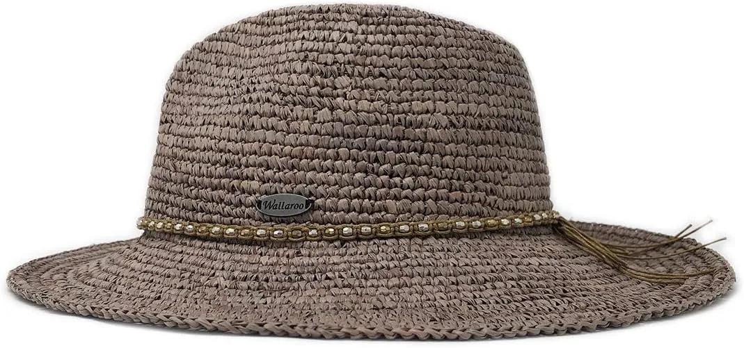 Wallaroo Hat Company  Womens Malibu Fedora  Wide Brim Natural Fiber Sun Hat with Adjustable Sizing for Medium Crown Sizes