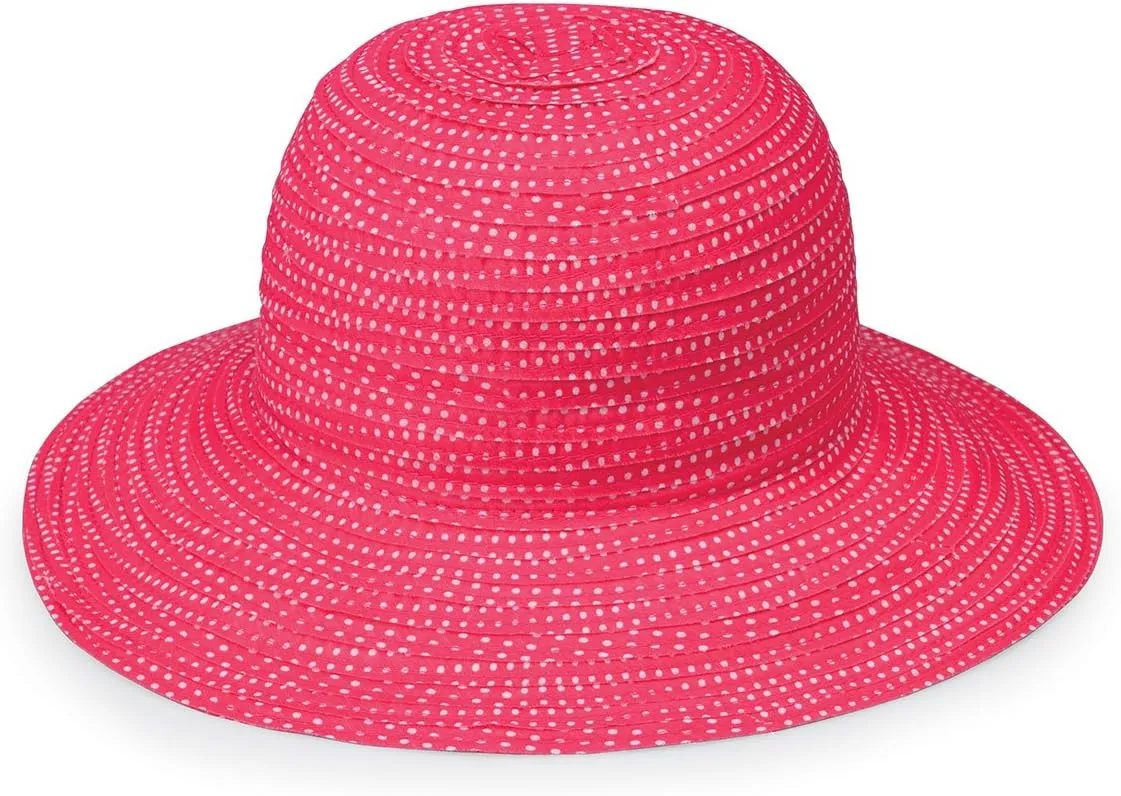Wallaroo Hat Company Womens Petite Scrunchie Sun Hat  UPF 50 , Wide Brim, Packable, Adjustable for Smaller Crown Sizes