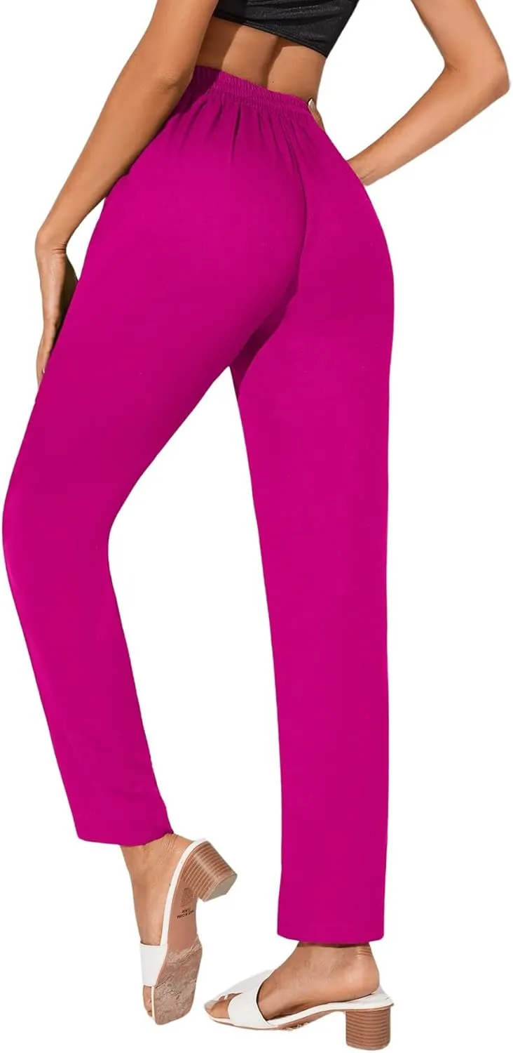 WDIRARA Women's Stretchy Plaid Print Pants Soft Skinny Regular Fashion Leggings