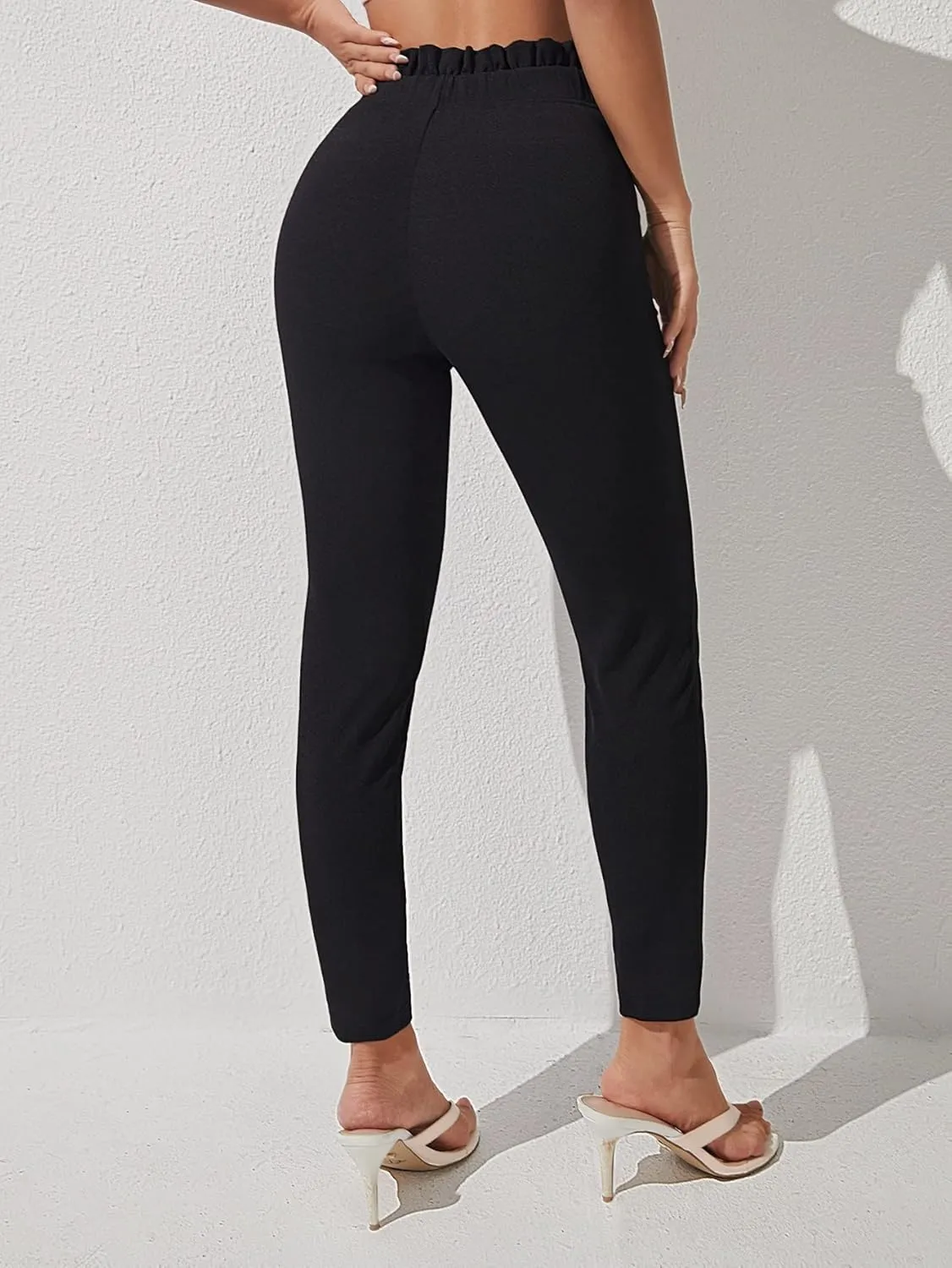 WDIRARA Women's Stretchy Plaid Print Pants Soft Skinny Regular Fashion Leggings