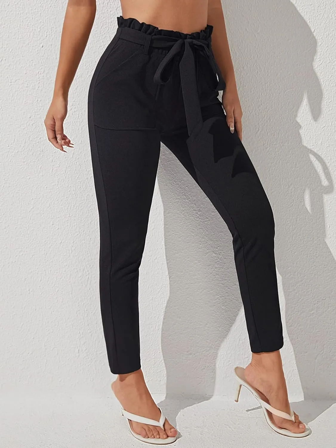 WDIRARA Women's Stretchy Plaid Print Pants Soft Skinny Regular Fashion Leggings