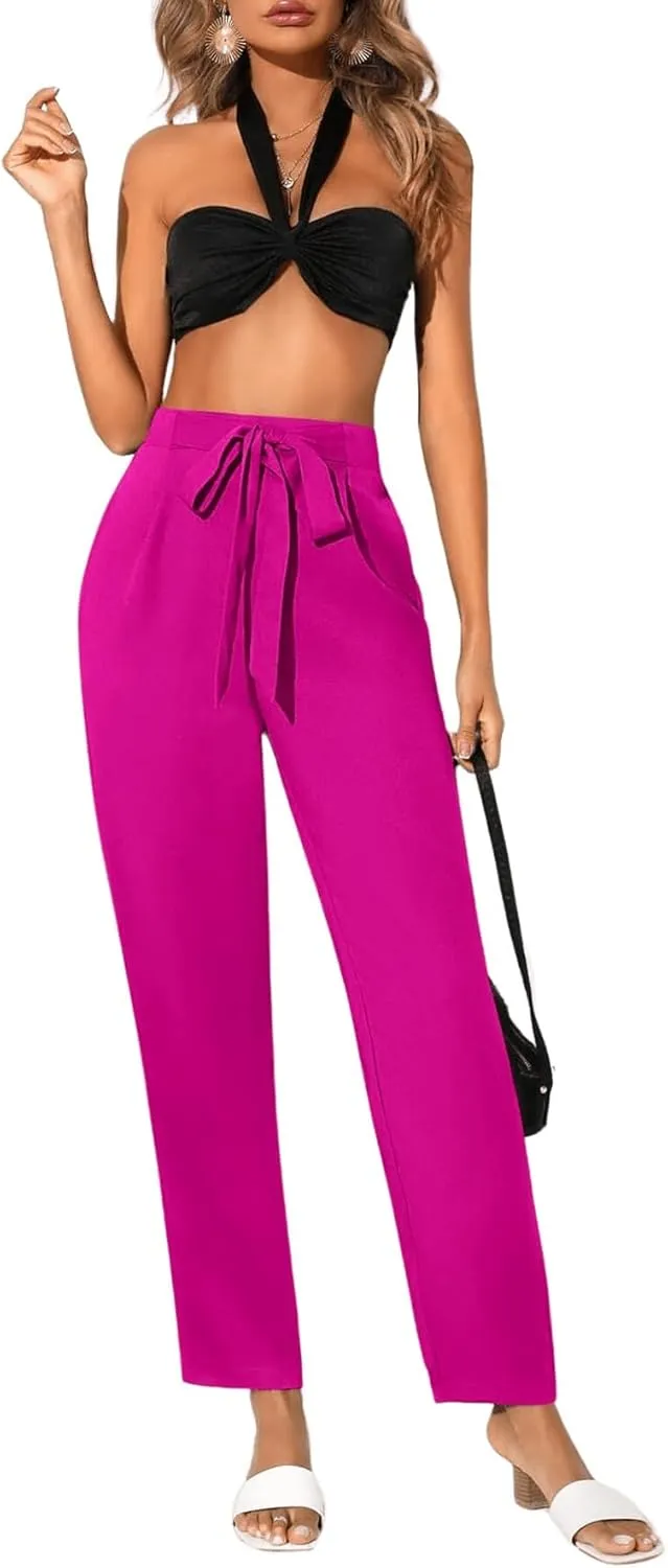 WDIRARA Women's Stretchy Plaid Print Pants Soft Skinny Regular Fashion Leggings