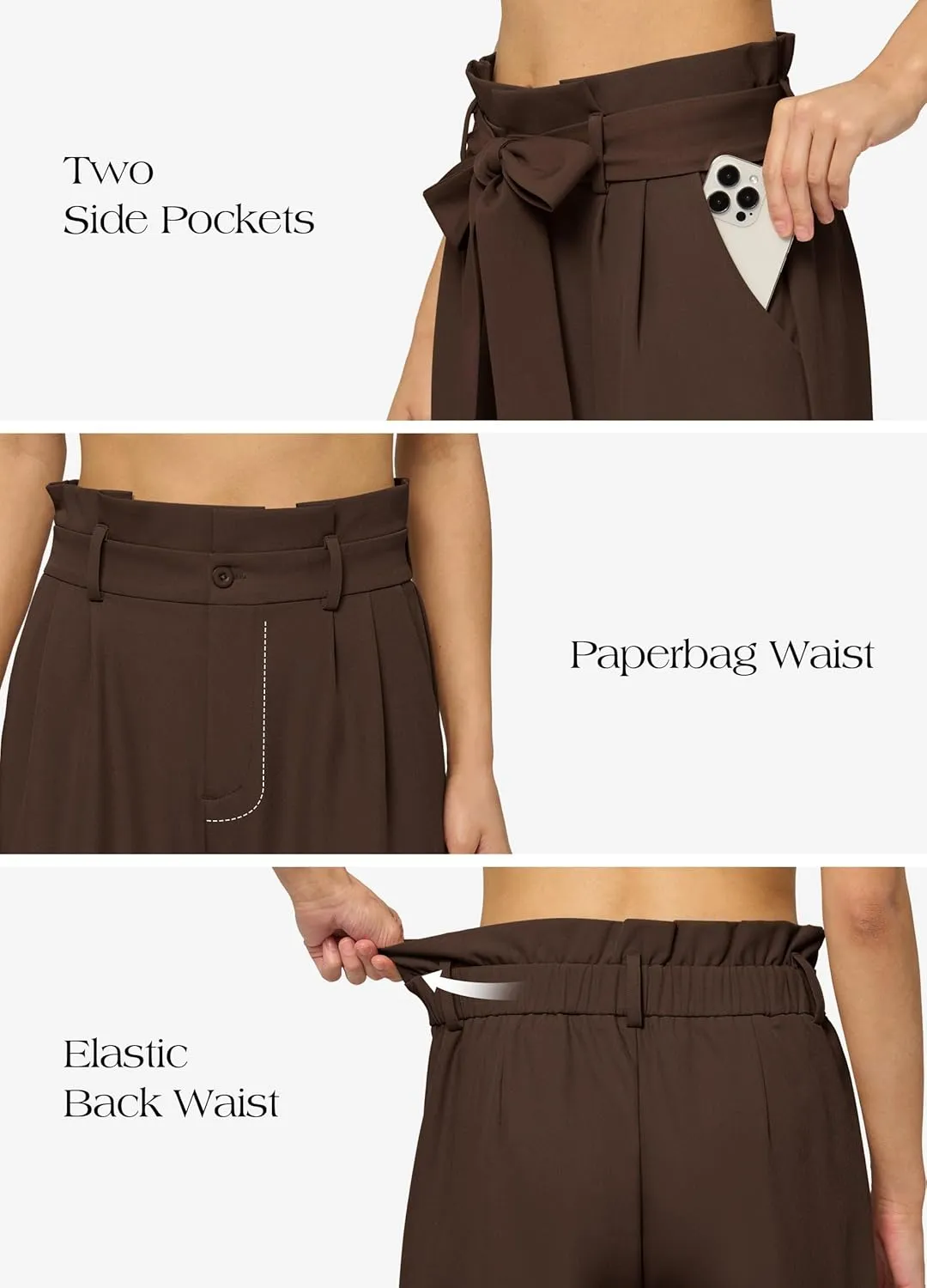 Willit Women's Wide Leg Pants Belted High Waisted Work Dress Pants Casual Palazzo Long Trousers 28"/30"/32"