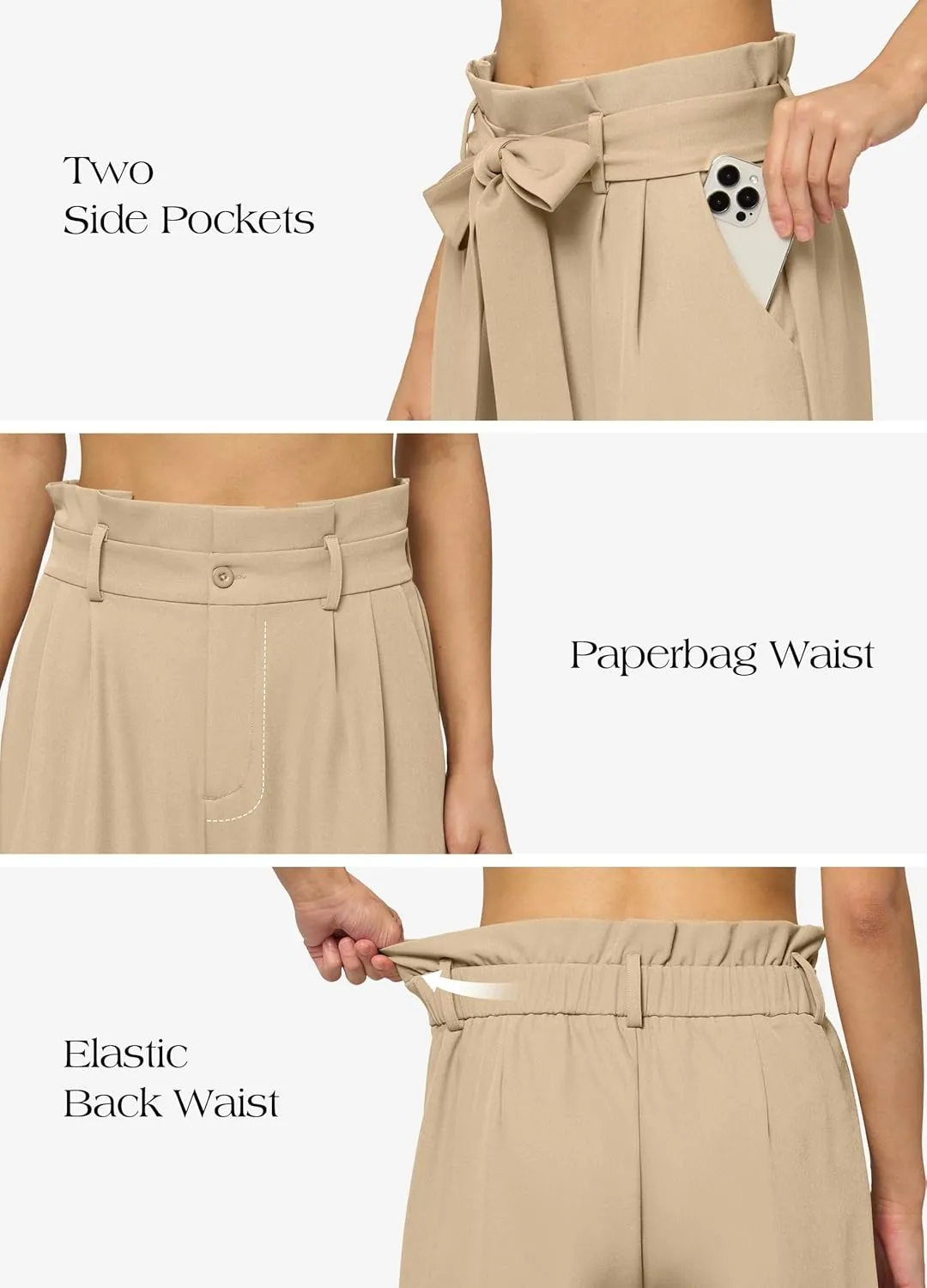 Willit Women's Wide Leg Pants Belted High Waisted Work Dress Pants Casual Palazzo Long Trousers 28"/30"/32"