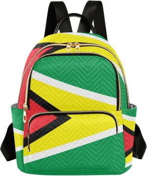 Women Fashion Backpack Flag Of Guyana Sturdy Daily Bag Compact Regular Bag Diaper Bag