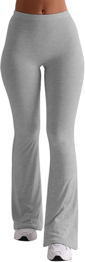 Women Flare Leggings Stretch Slimming High Waist Bell Bottom Pants Yoga Pants Bootcut Trousers Ladies Clothes