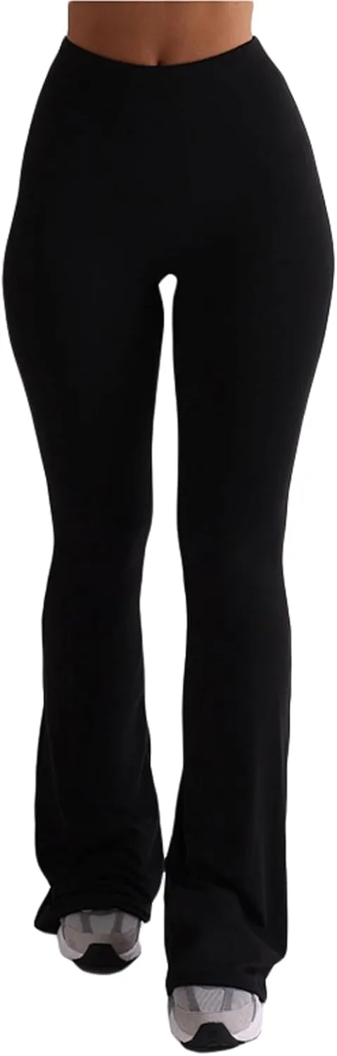 Women Flare Leggings Stretch Slimming High Waist Bell Bottom Pants Yoga Pants Bootcut Trousers Ladies Clothes