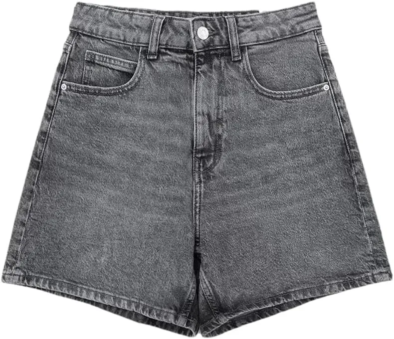 Women Summer High Waisted Denim Shorts Female Short Streetwear Wide Leg Jean Shorts