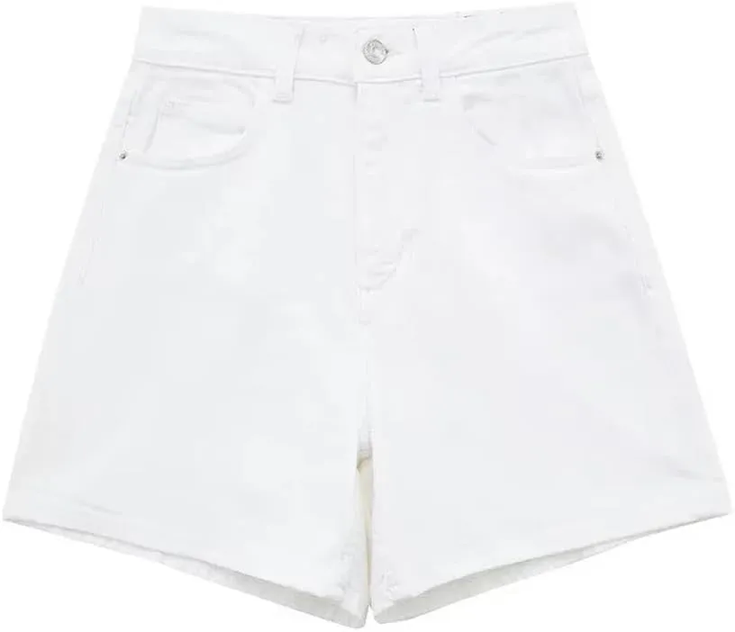 Women Summer High Waisted Denim Shorts Female Short Streetwear Wide Leg Jean Shorts