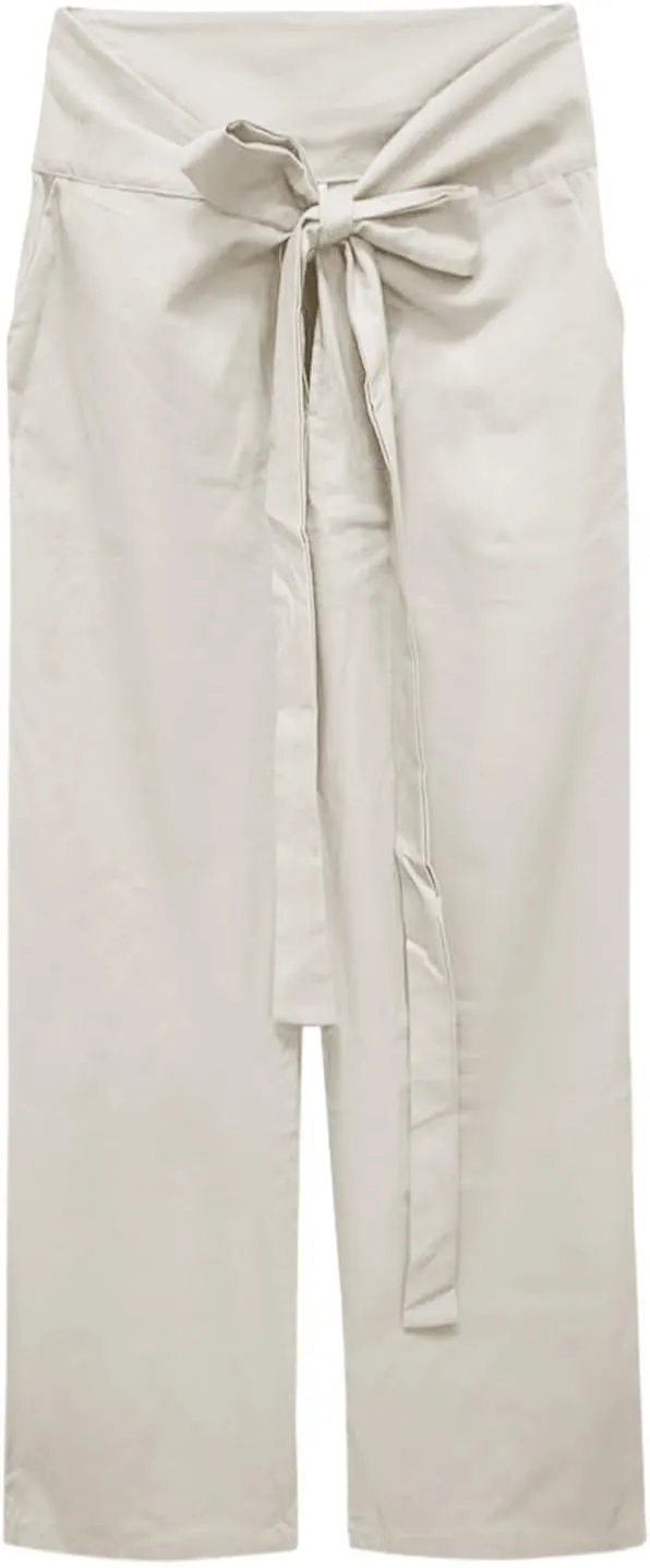 Women's 2023 Design Lace Up High Waist Trouser Street Fashion Popular Straight Wide Leg Comfy Pant Versatile Pant