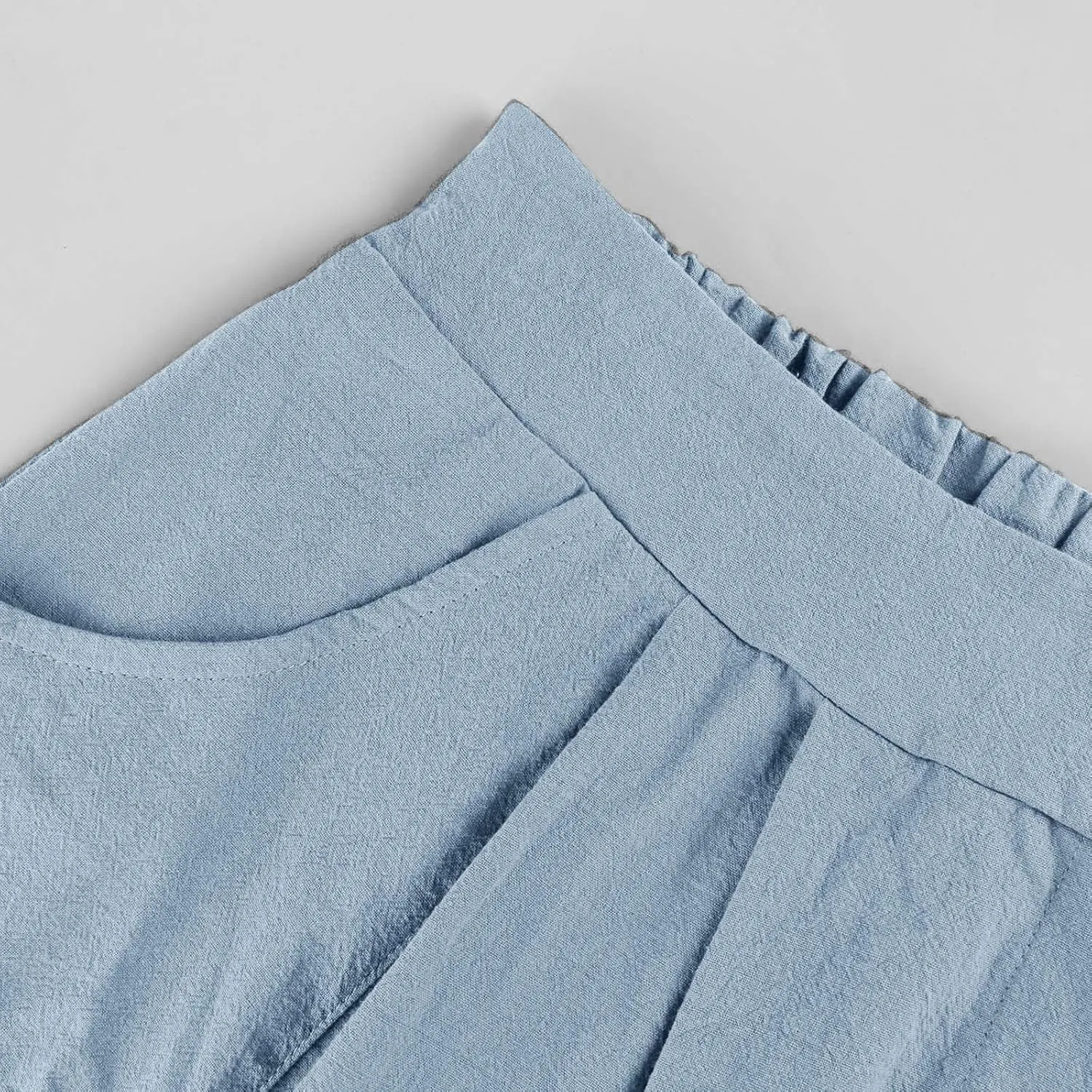 Womens A Line Midi Skirt Vintage Front Button Swing Skirt Summer Casual High Waisted Pleated Midi Skirt with Pockets