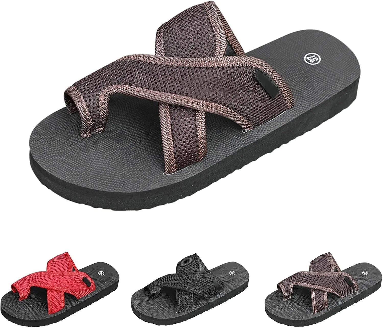Women's Comfortable Breathable Mesh Flip Flops Hollow Mesh Slide with Arch Support Orthopedic Sandals Summer Slip On Flat Sandals