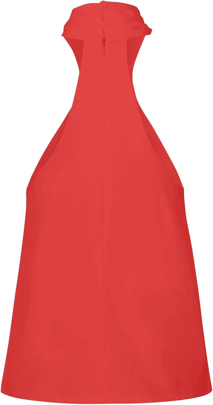 Womens Criss Cross Halter Tops Summer Sleeveless Sexy Casual Lightweight Tank Top Backless Trendy Cami Blouses