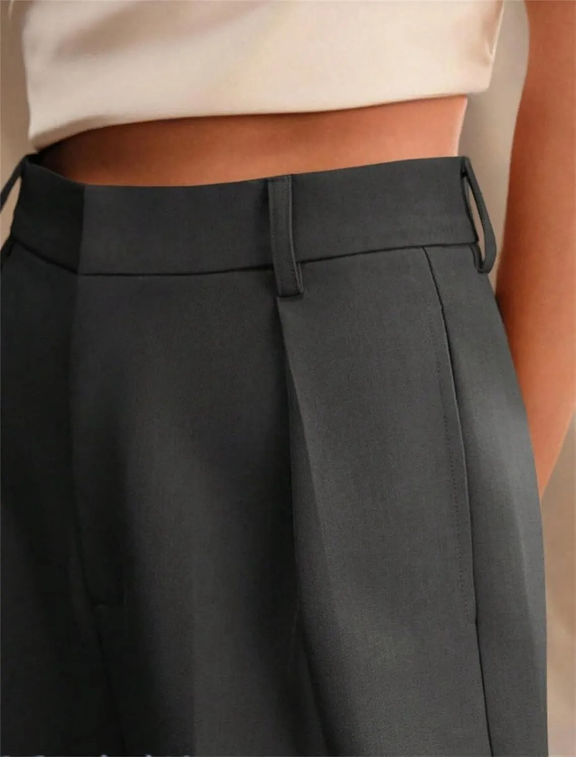 Women's High Waist Casual Wide Leg Palazzo Pants Business Work Trousers Long Straight Suit Pants Flowy Trousers with Pockets