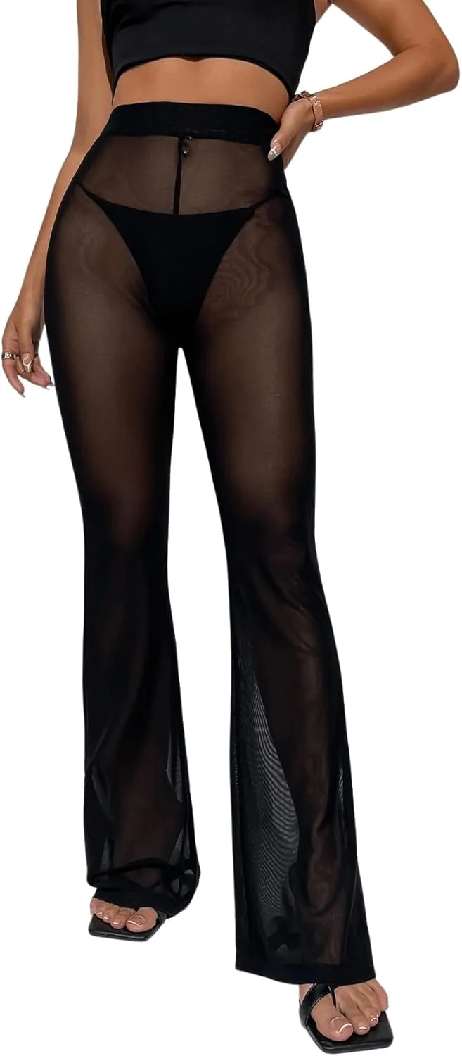 Women's High Waisted Flared Leggings Cut Out Stretchy Ladder Bootcut Yoga Pants