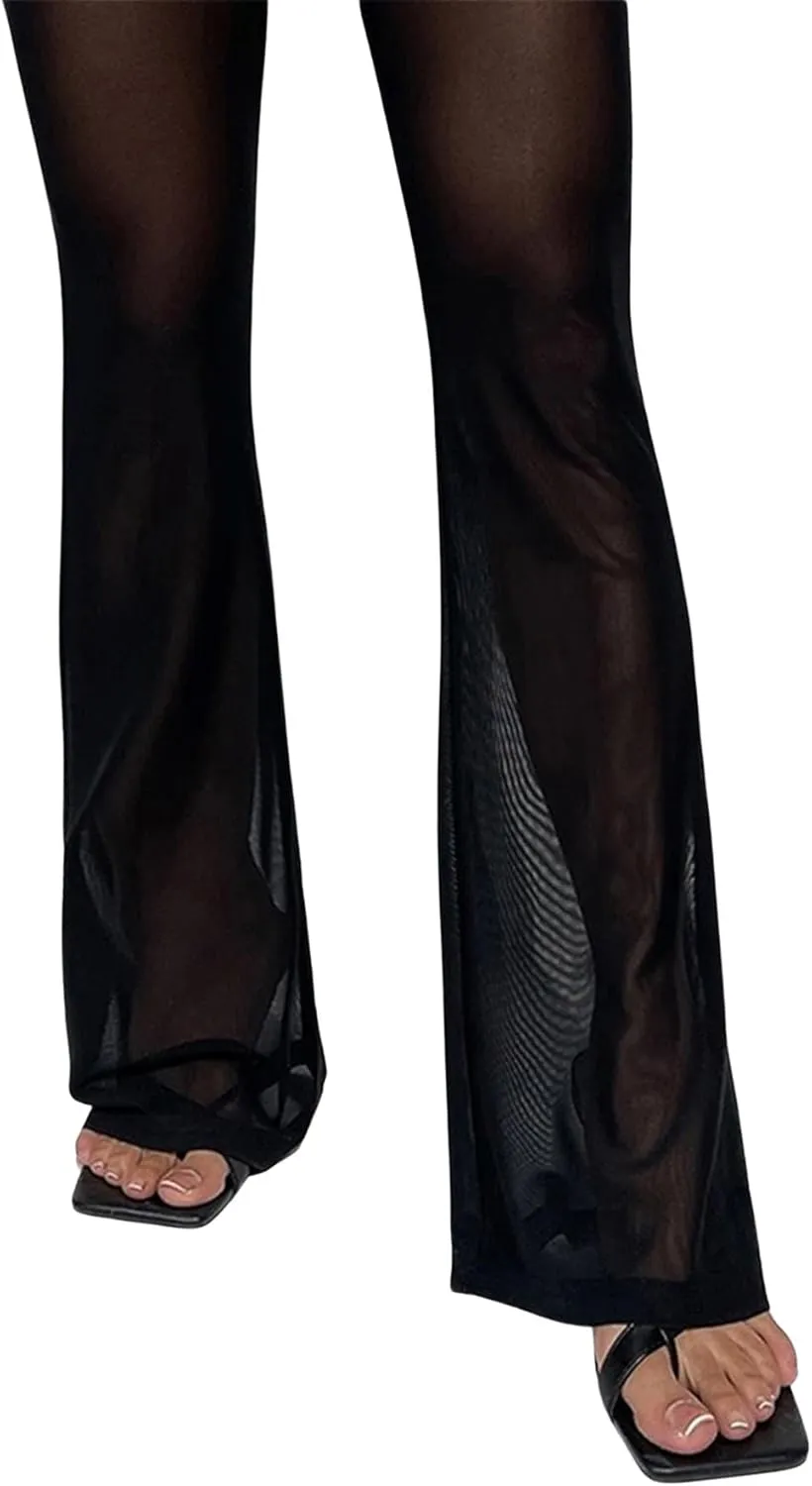 Women's High Waisted Flared Leggings Cut Out Stretchy Ladder Bootcut Yoga Pants